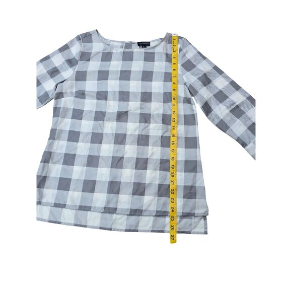 The Limited Gray & White Checkered 3/4 Sleeve Blouse Womens Medium Lightweight - Picture 5 of 5